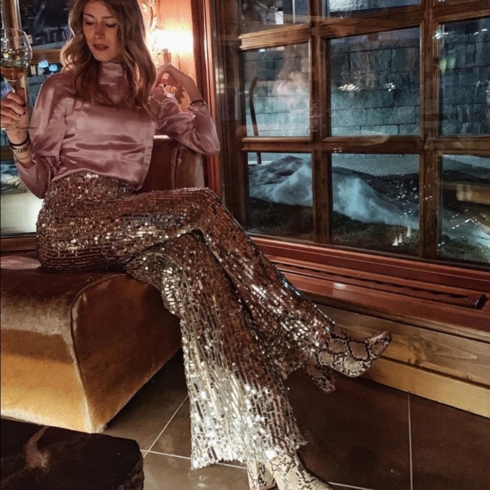 Zara blogger fav flare Sequin pants - Picture 2 of 8